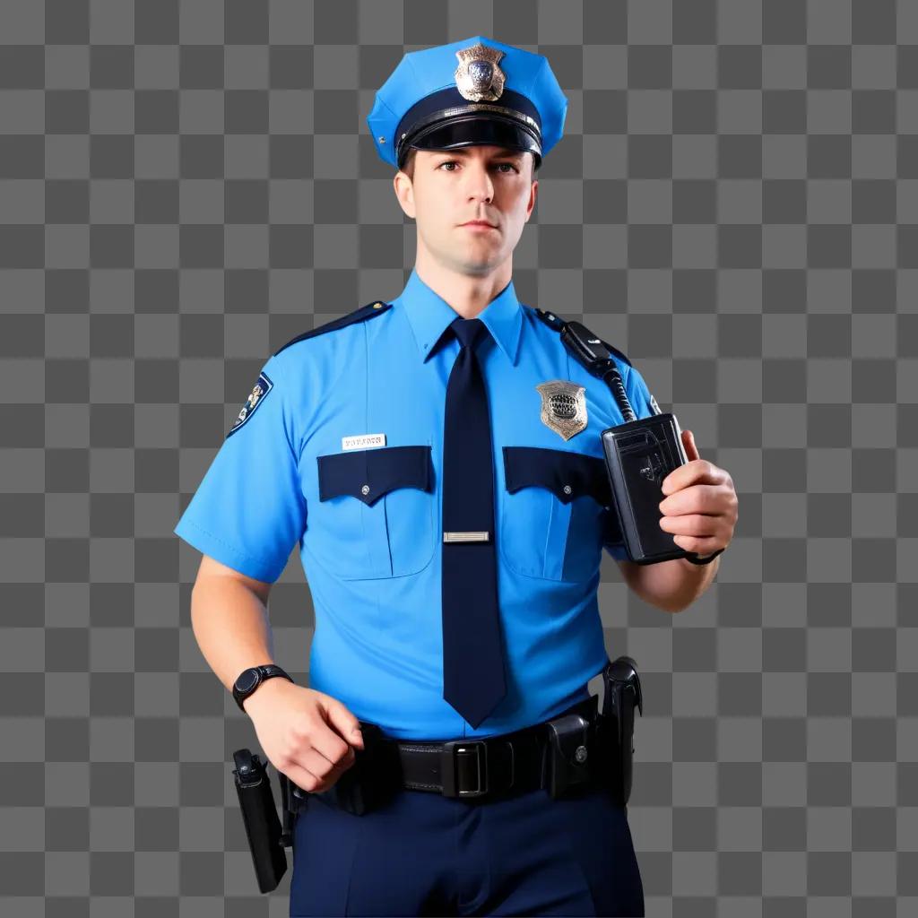 police officer carries a radio and a gun