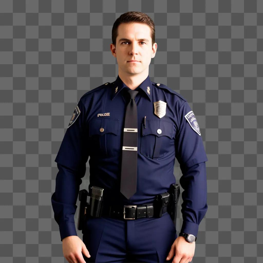 police officer posing in a blue uniform