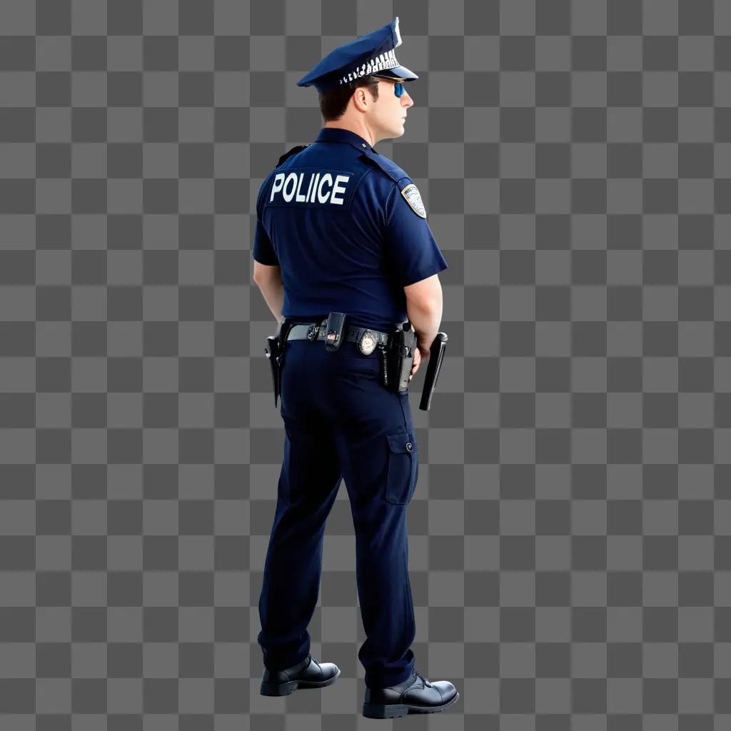 police officer stands ready for duty