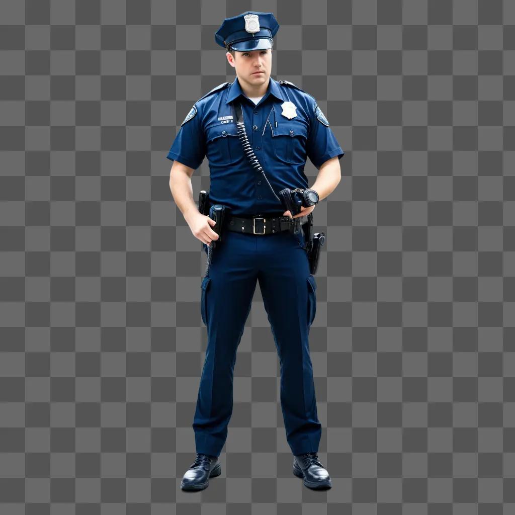 police officer with a gun and radio