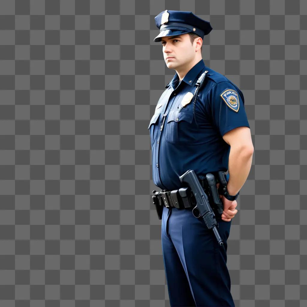 police officer with a gun on his belt