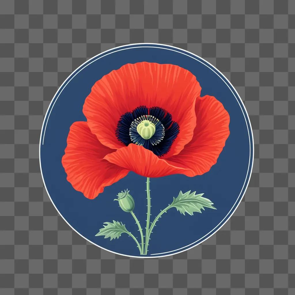 poppy logo in a purple circle with a green stem