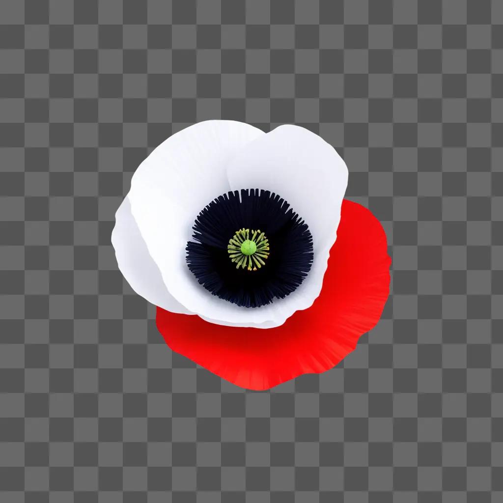 poppy logo on a pink and red background