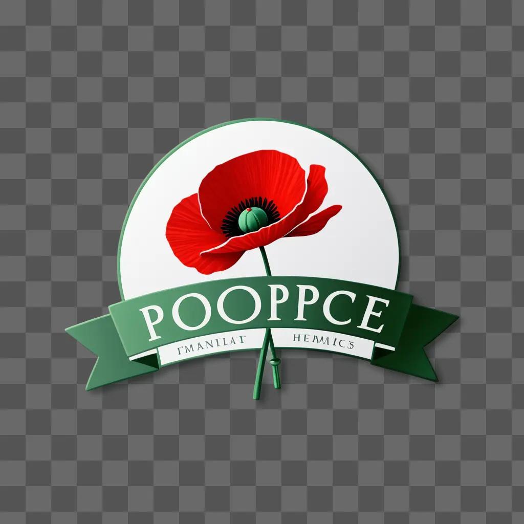 poppy logo with a green ribbon