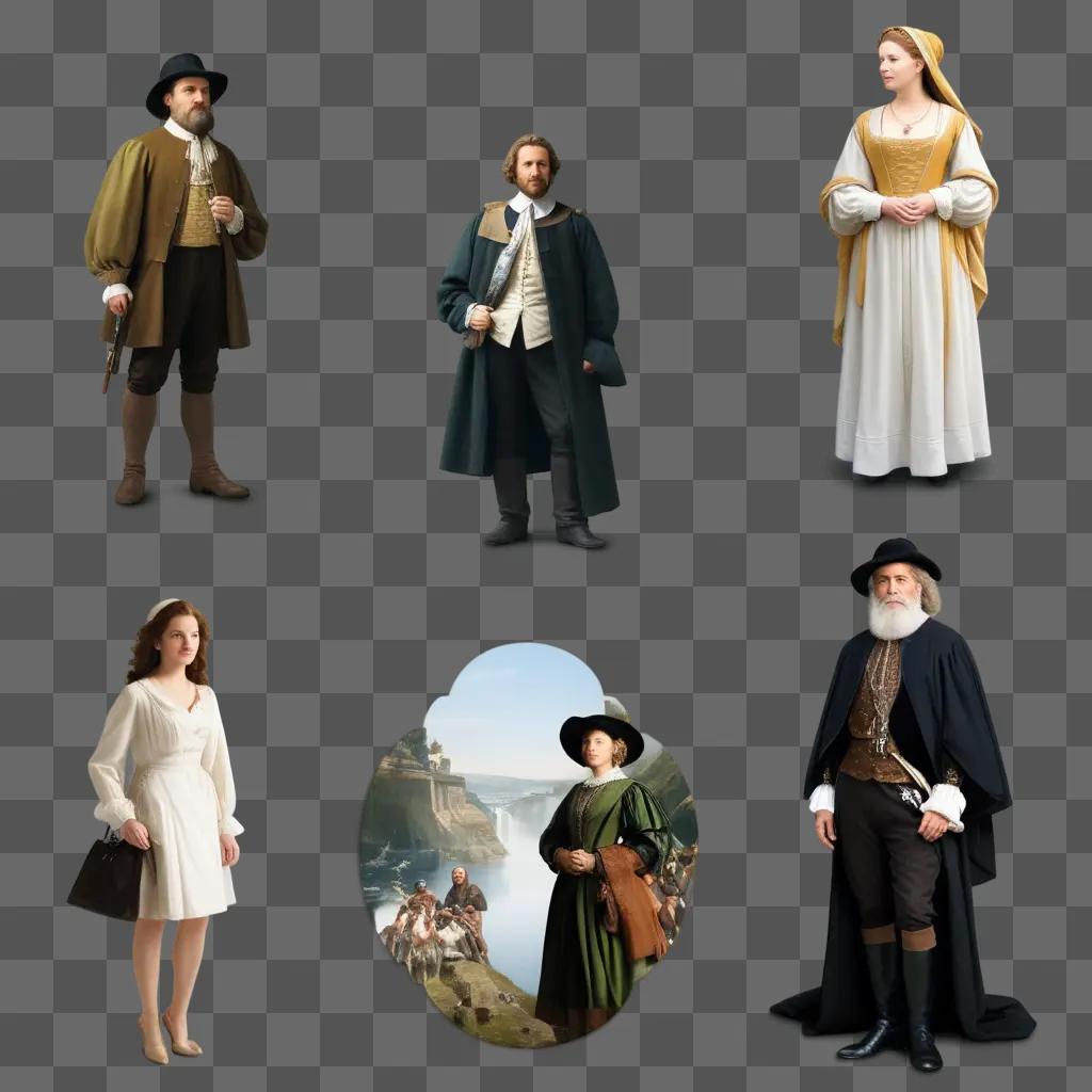 portrait of six different people from different time periods