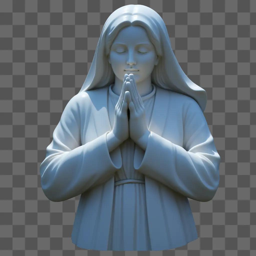 prayerful figure with hands touching