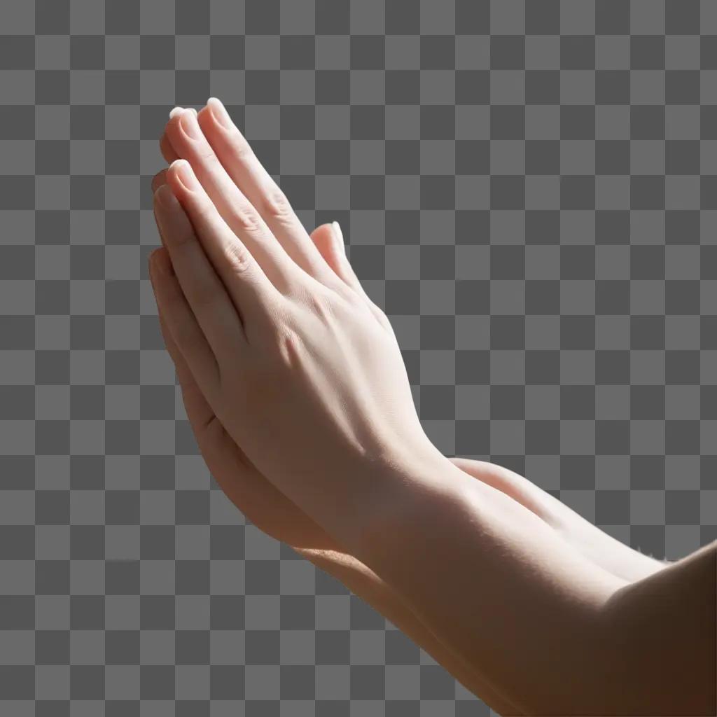 praying hand in a transparent background