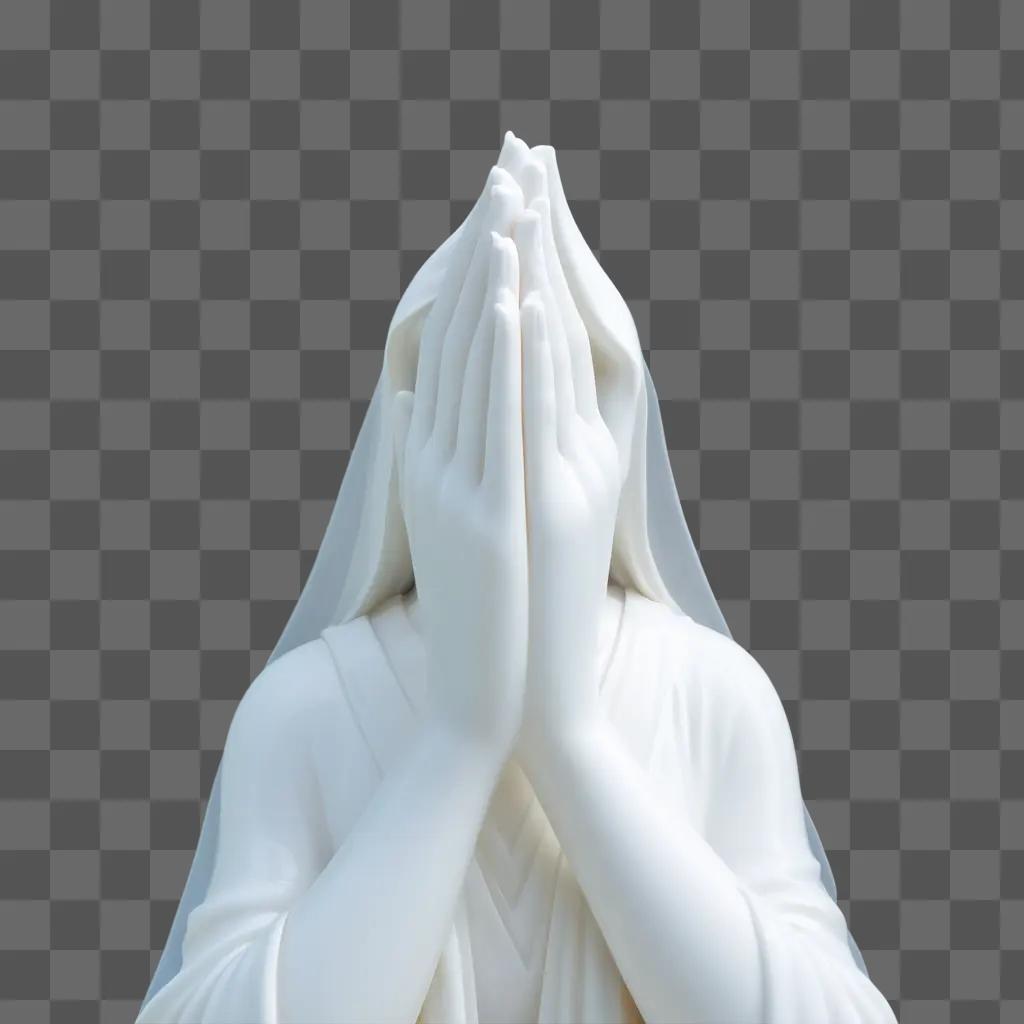 praying hand in a transparent sculpture