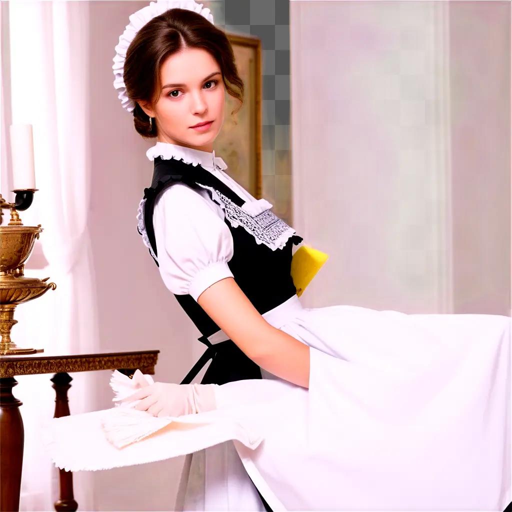 pretty woman in a maids uniform