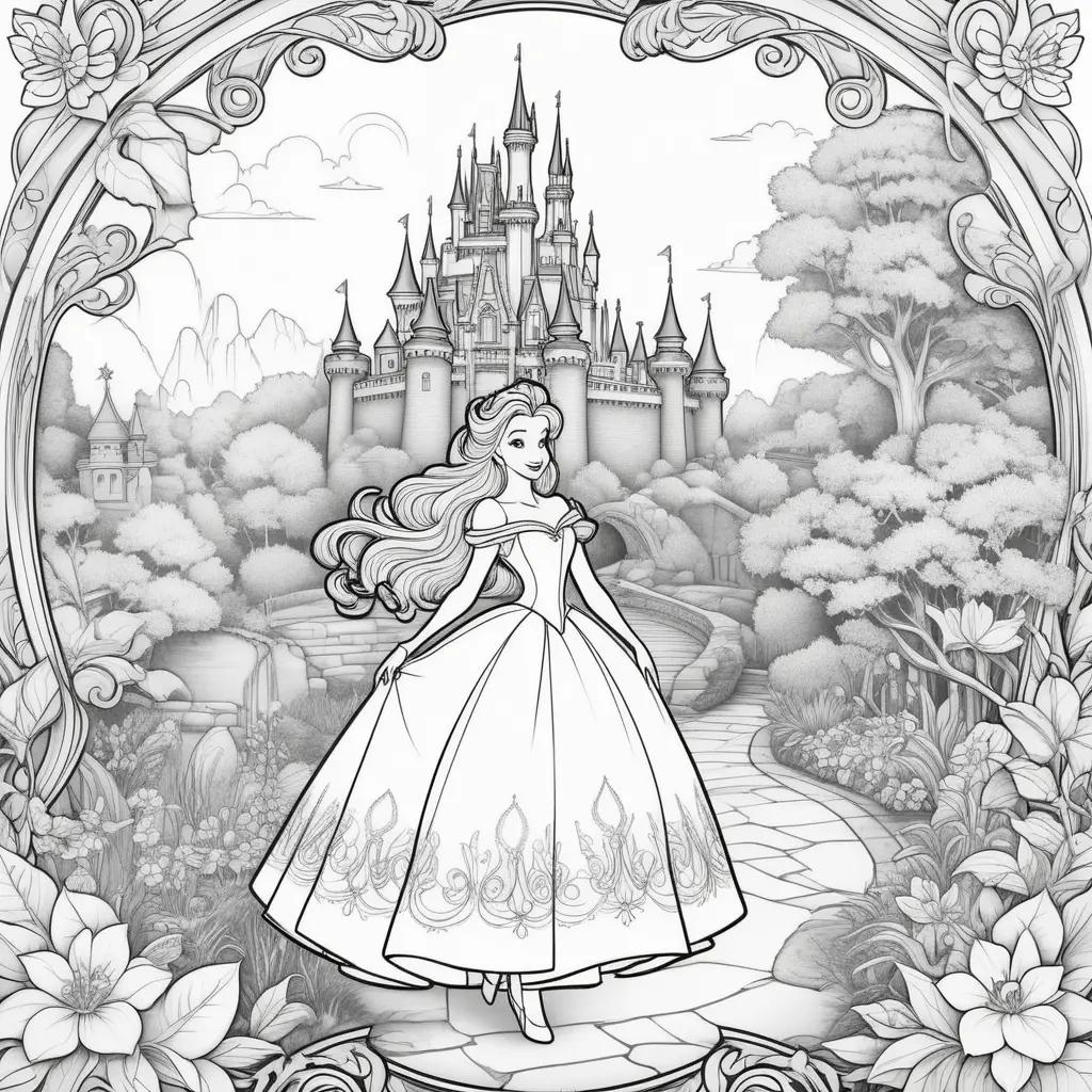 princess coloring page of Disney princesses