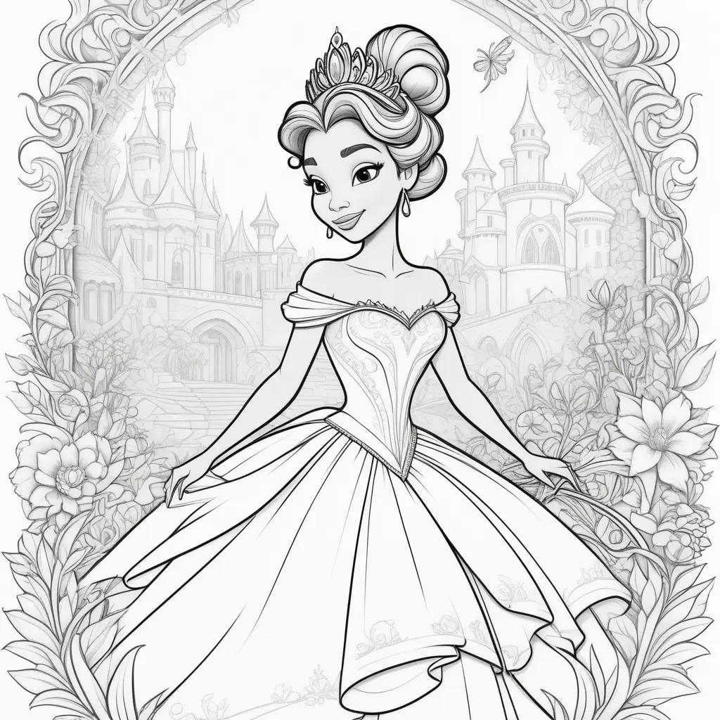 princess coloring page of Tiana