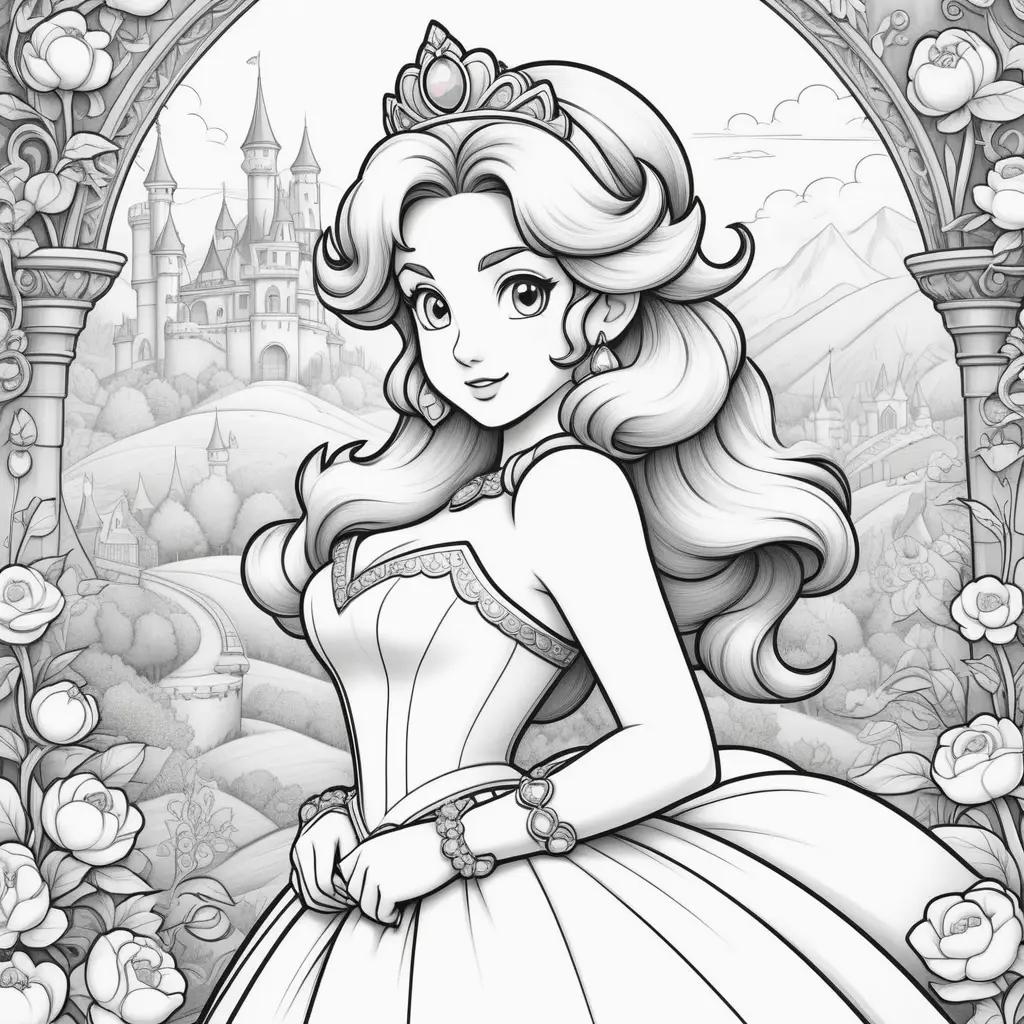 princess in a castle with a crown and a necklace