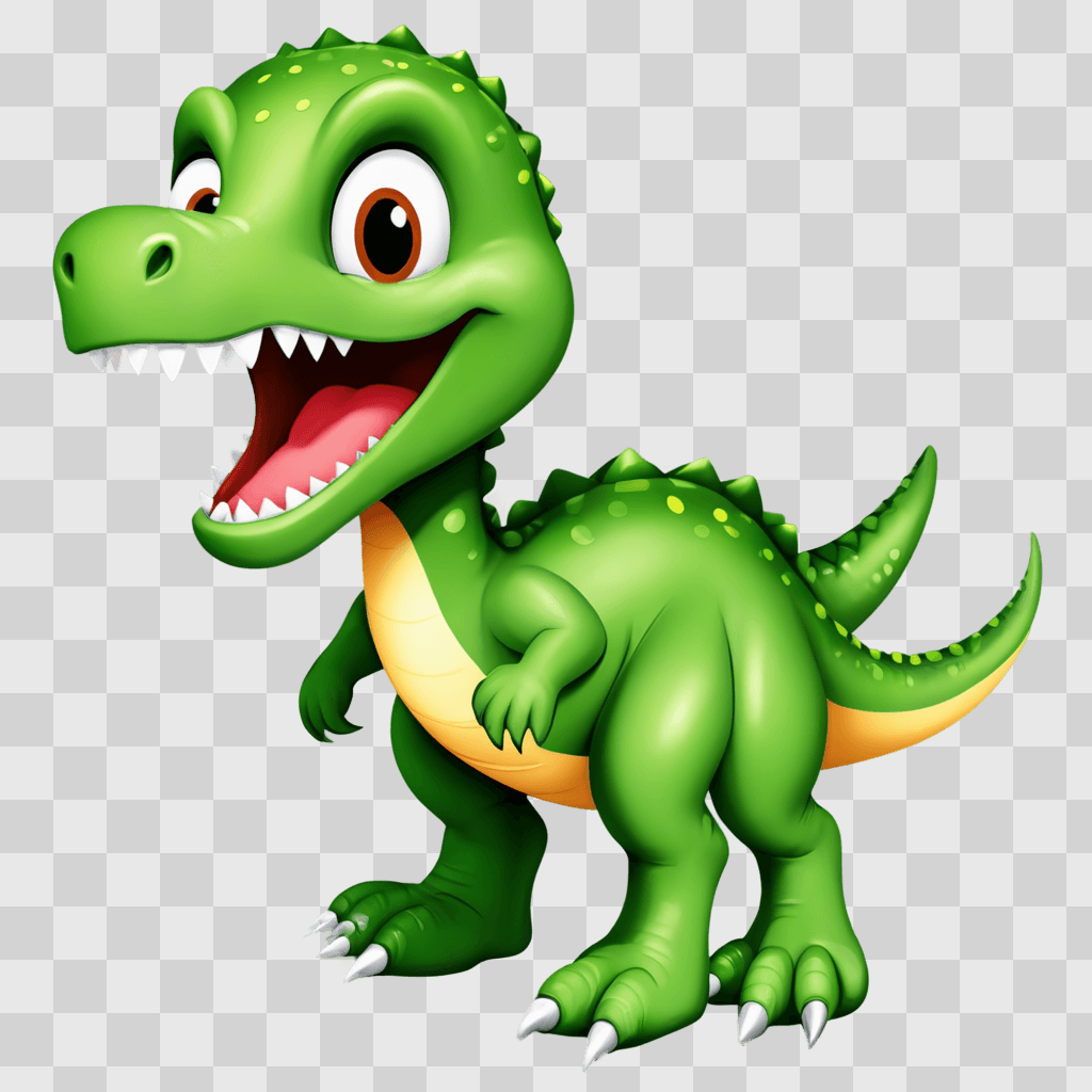 printable cute dinosaur clipart A cartoon dinosaur with a green background