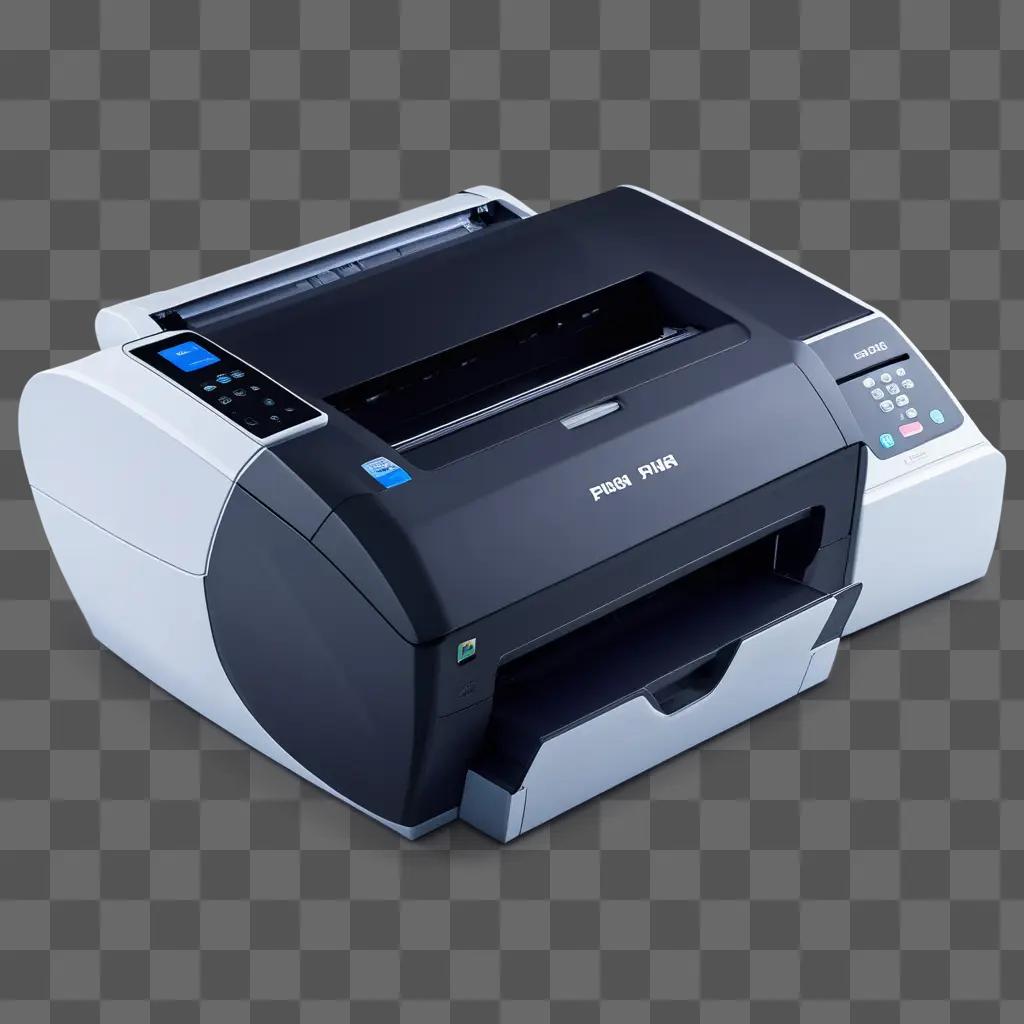 printer with a file input tray sits on a dark surface