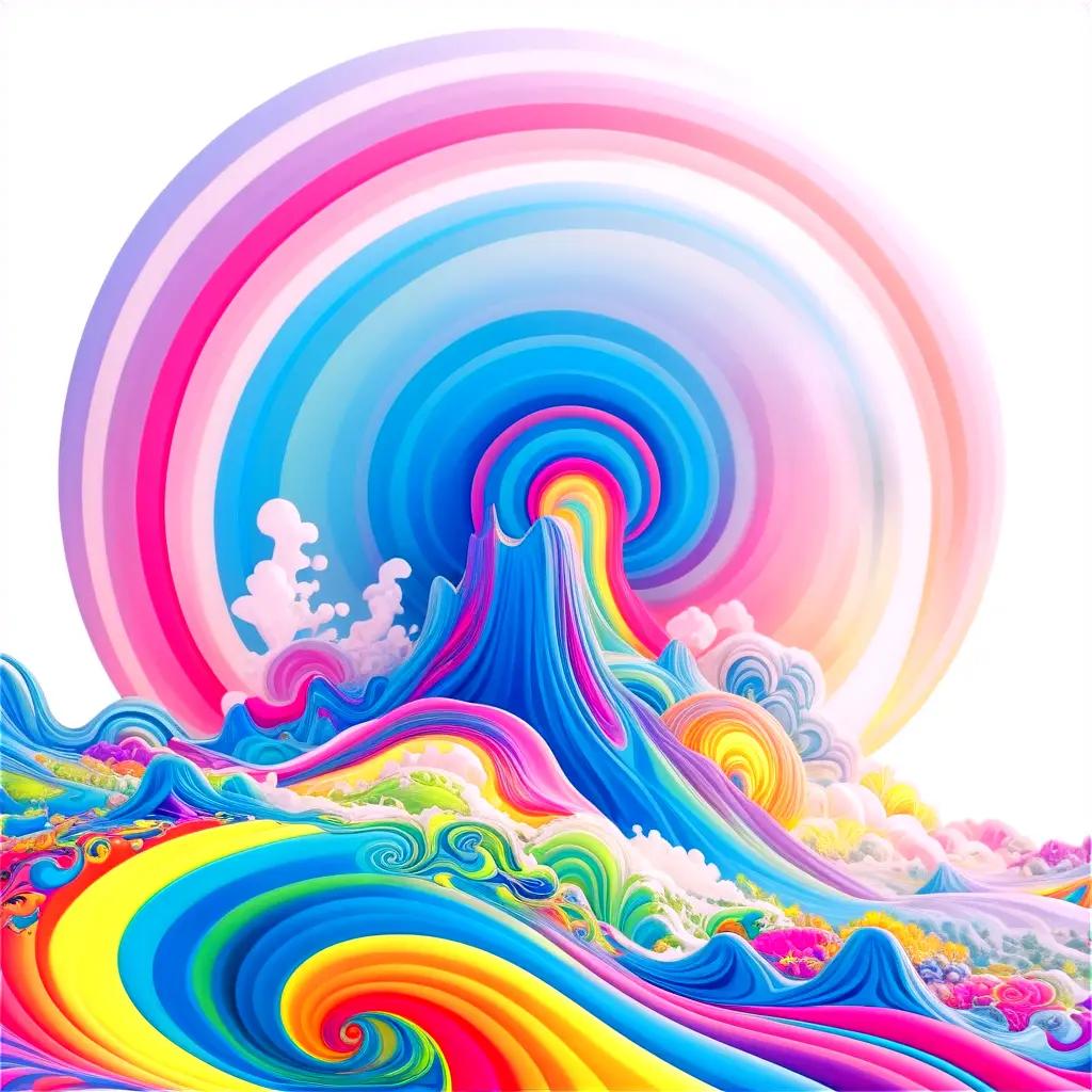 psychedelic image of a colorful ocean with waves