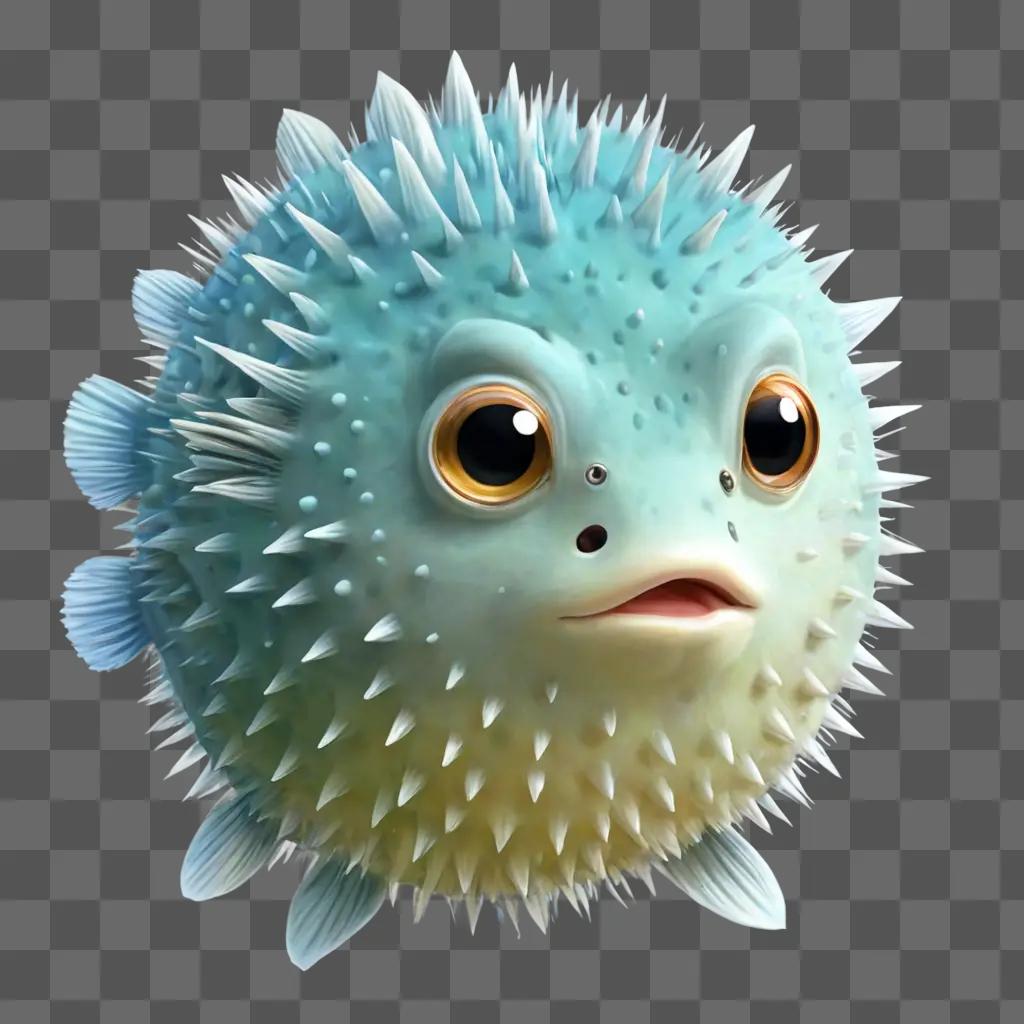 puffer fish drawing A puffer fish with spikes on its head