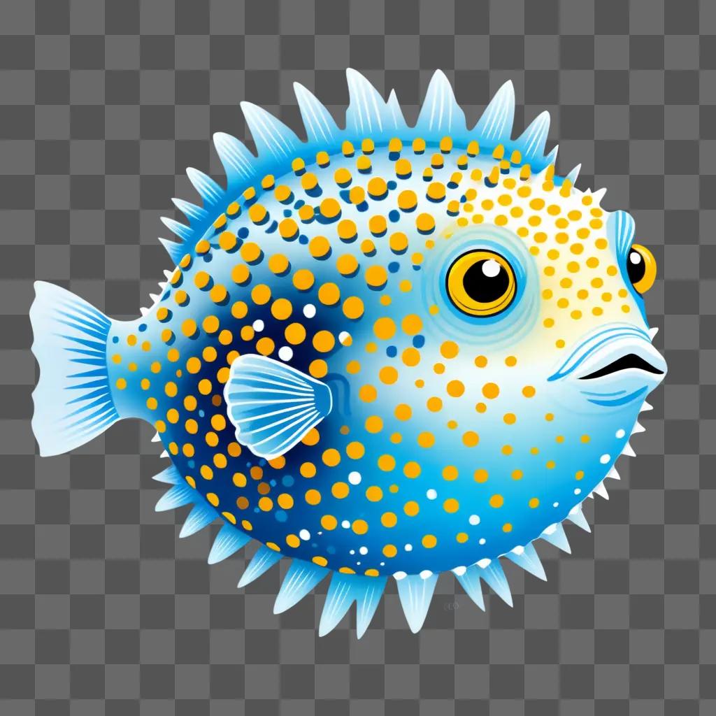 puffer fish with dots on its body