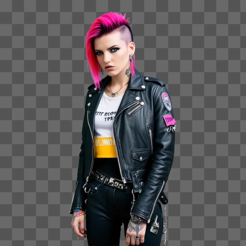 punk girl with pink hair