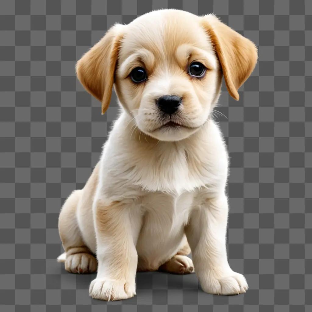 puppy clipart A cute puppy sitting on the ground