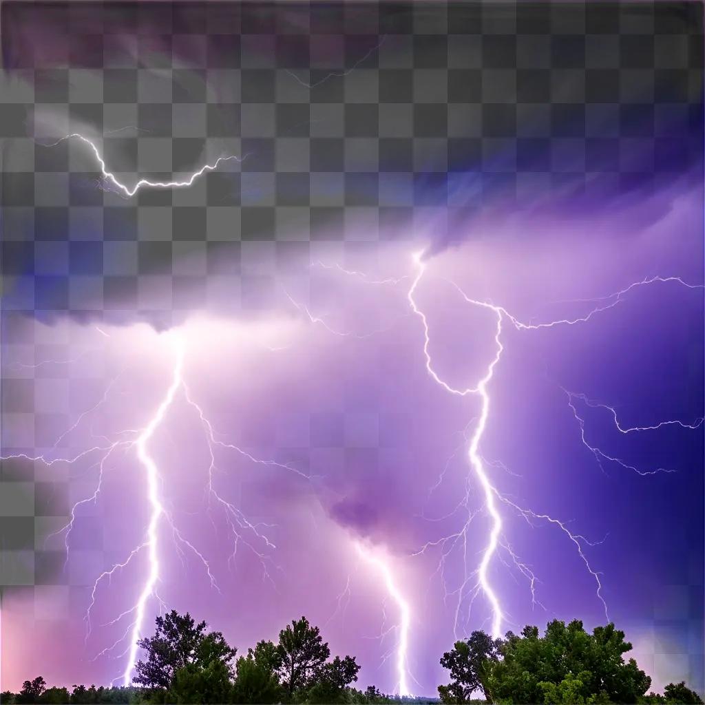 purple and white lightning storm in the sky