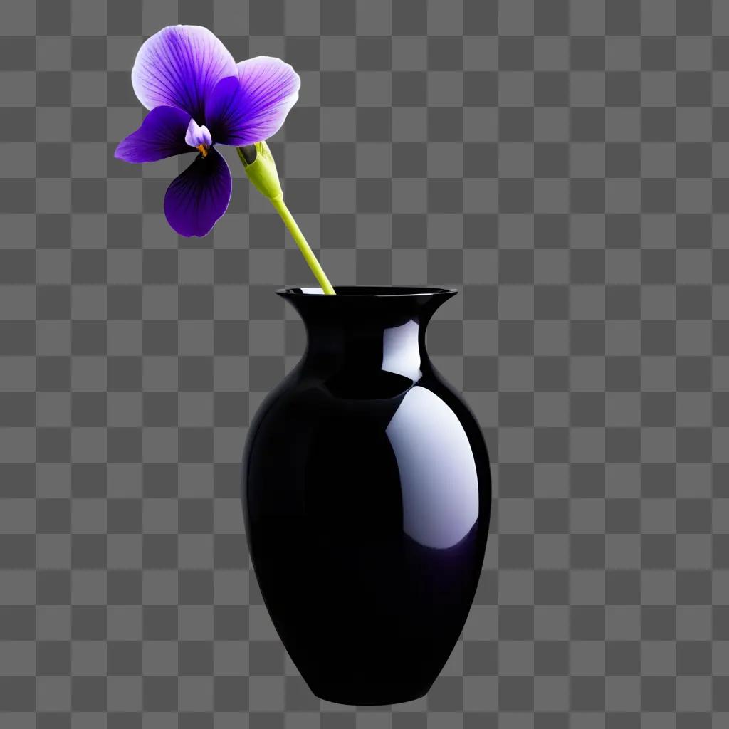 purple flower in a vase with a purple glow