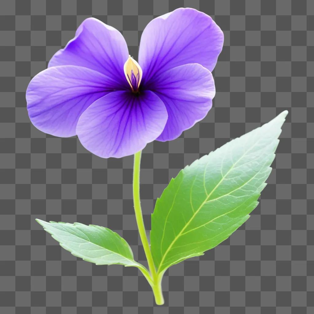 purple flower with a green leaf