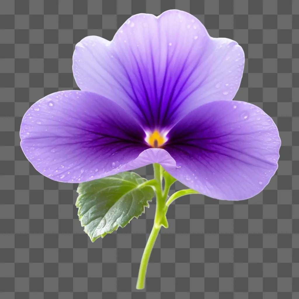 purple flower with a green leaf