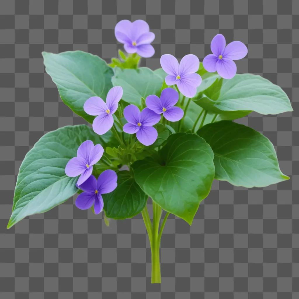 purple flower with green leaves