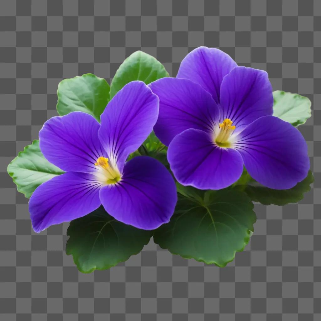 purple flower with green leaves