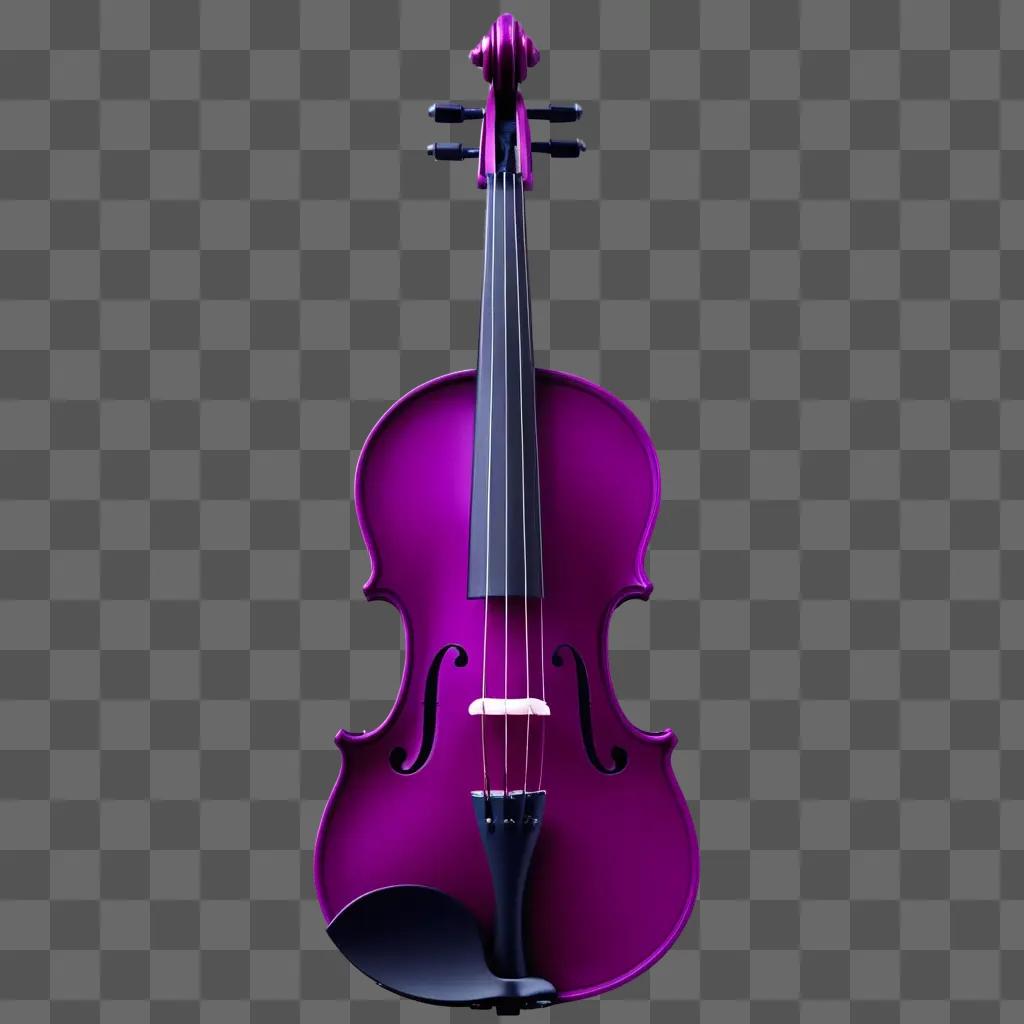 purple violin stands on a purple background