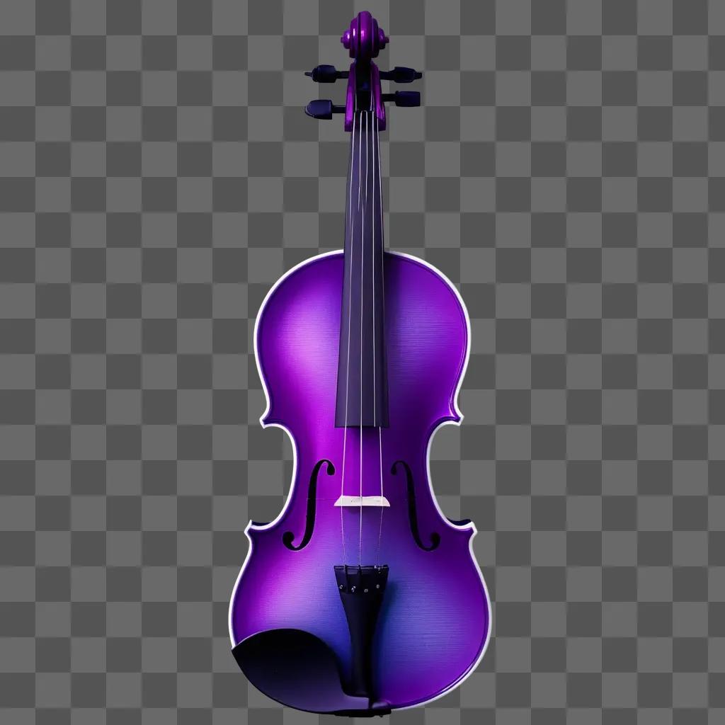 purple violin with a blue glow