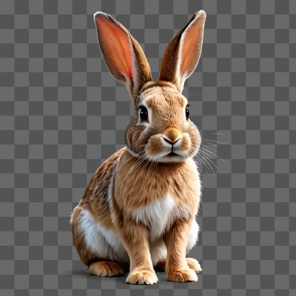 rabbit drawing realistic A cartoon rabbit with white ears and nose