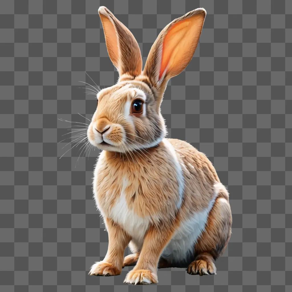 rabbit drawing realistic A rabbit sits on a tan background