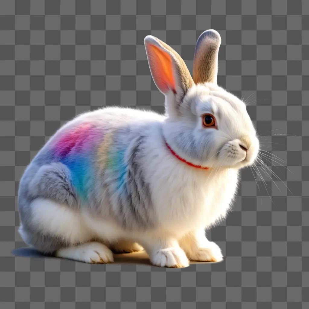 虹色で描くウサギ