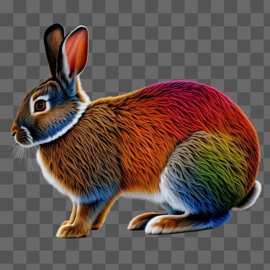 さまざまな色合いと色で描くウサギ