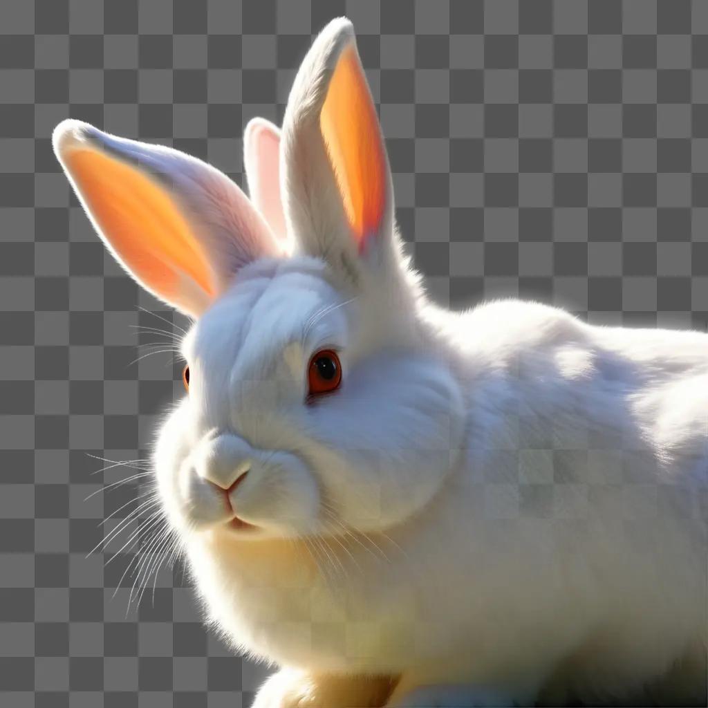 rabbit is depicted in a realistic drawing