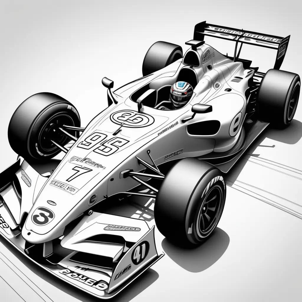 race car drawing in black and white