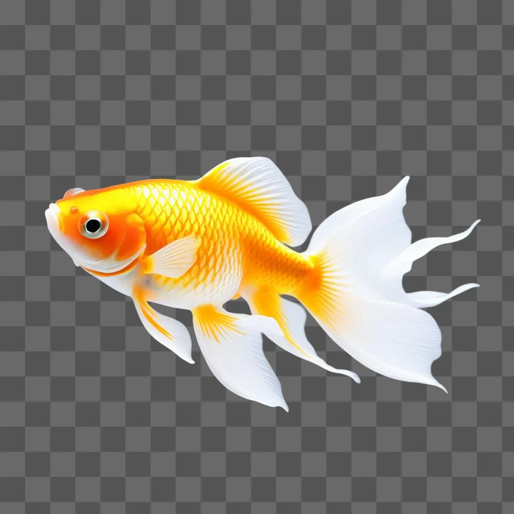 radiant golden fish swims in the water