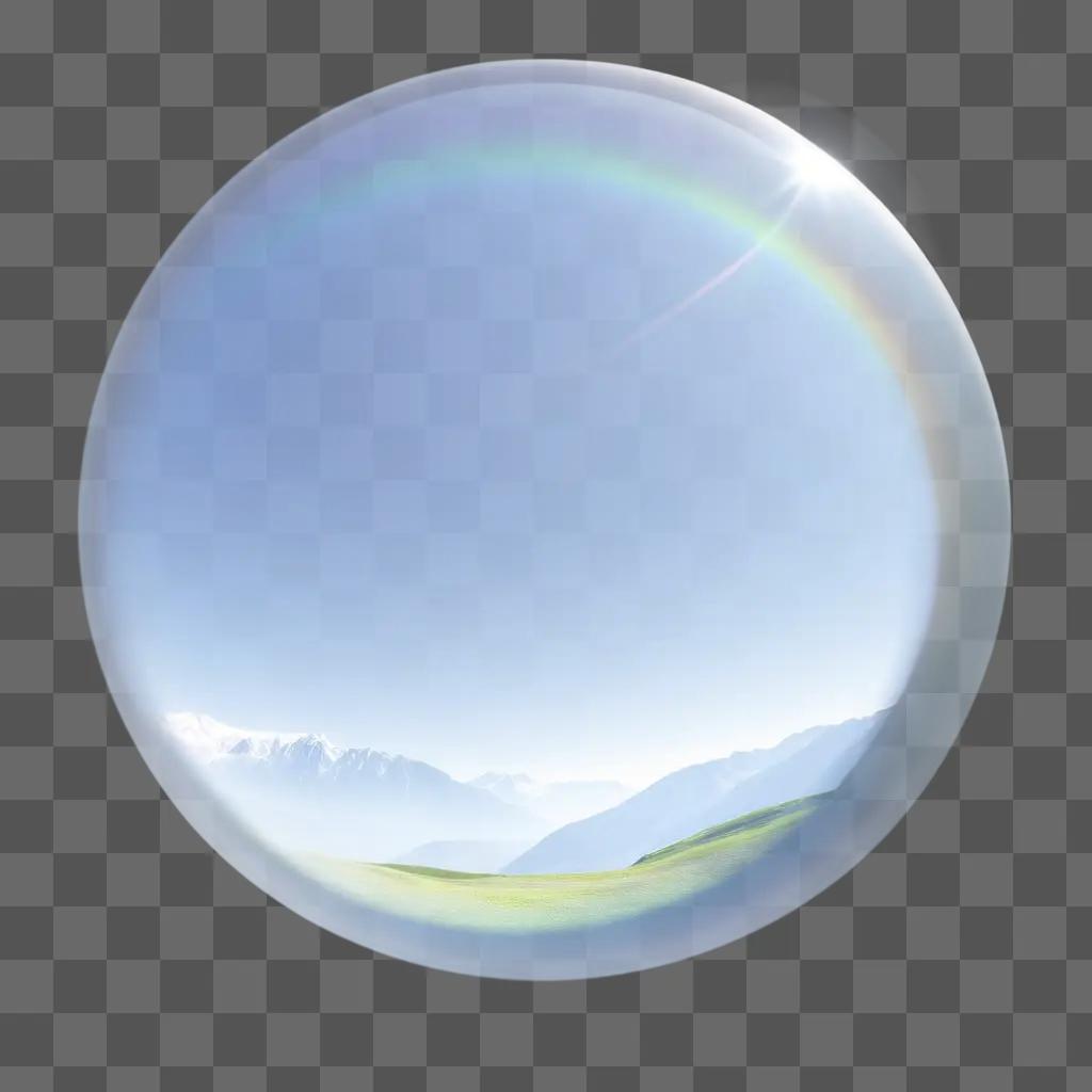 rainbow in a bubble of transparency