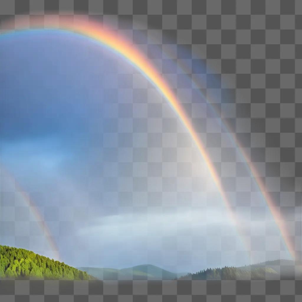 rainbow with a transparent background in a cloudless sky