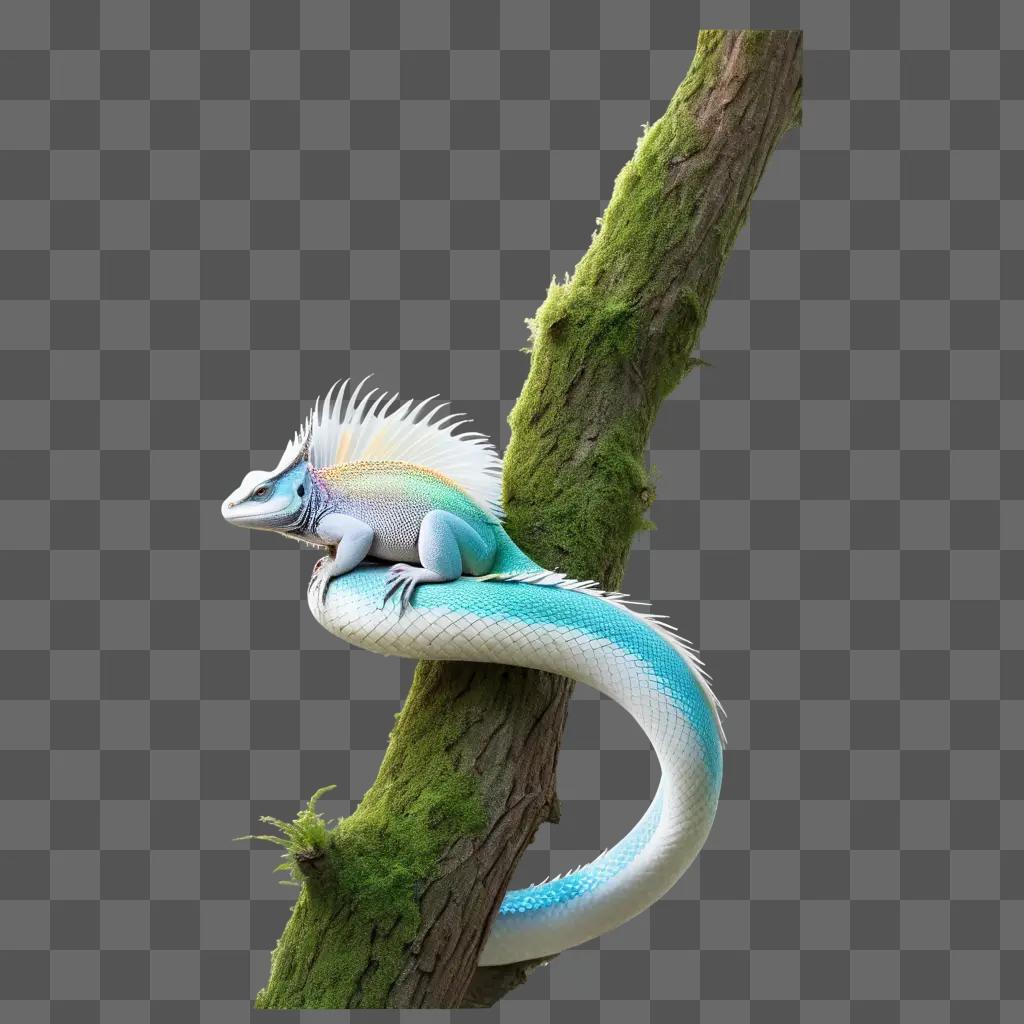 rare lizard on a tree branch