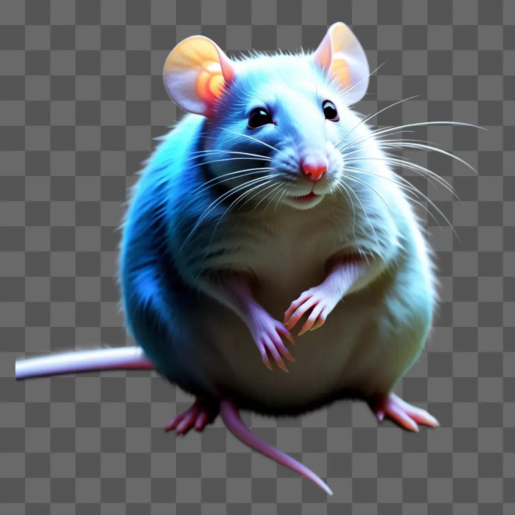 rat in transparent color on a grey background