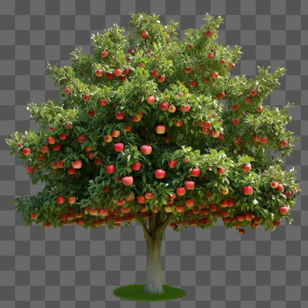 real apple tree with apples on it