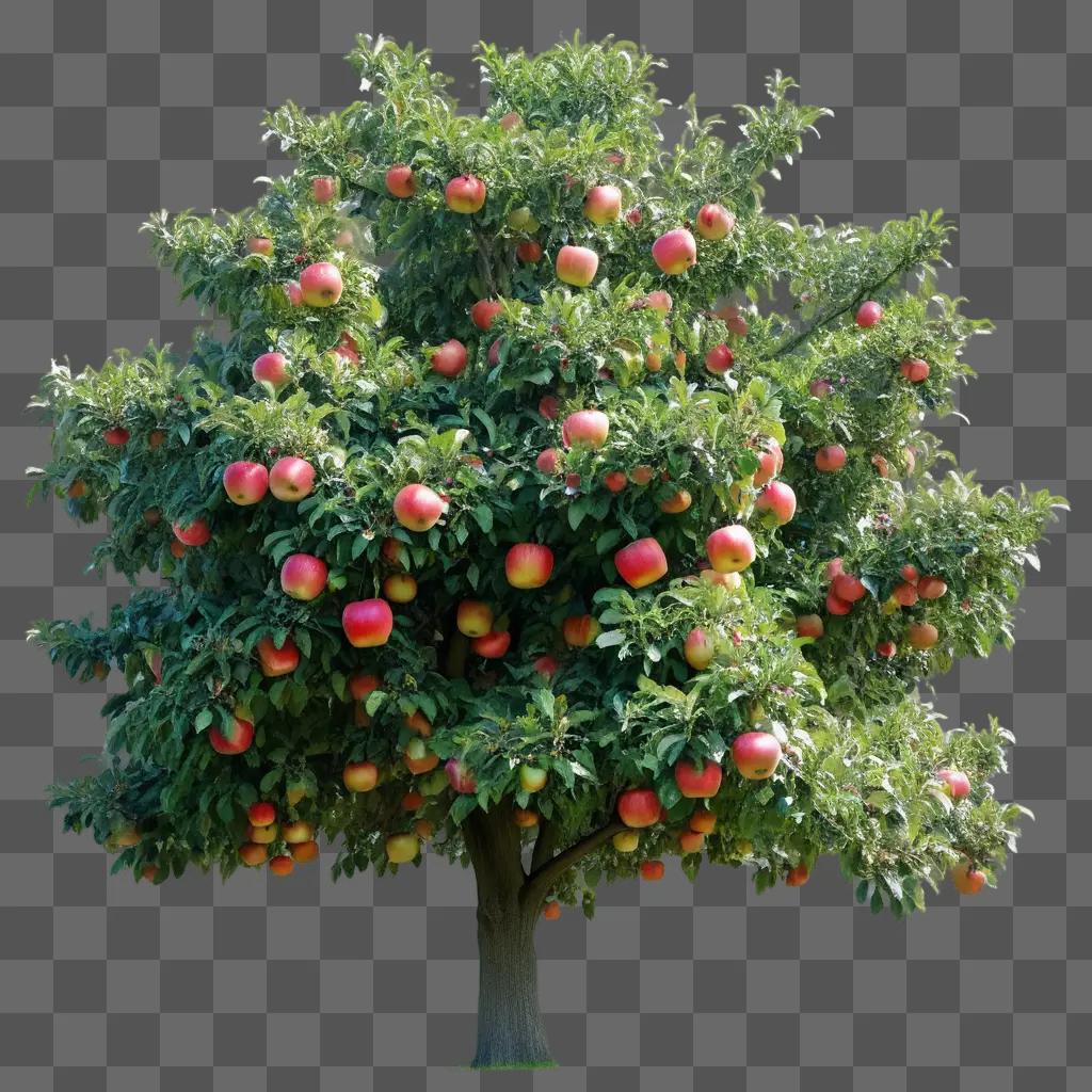 real apple tree with red apples on it