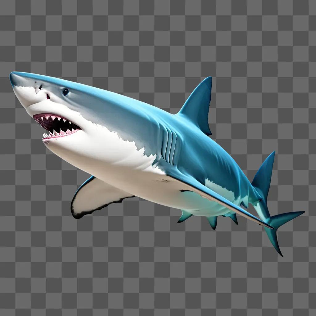 realistic 3D rendering of a blue shark