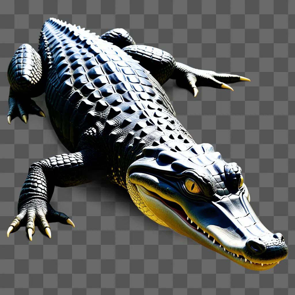 realistic alligator drawing with yellow eyes