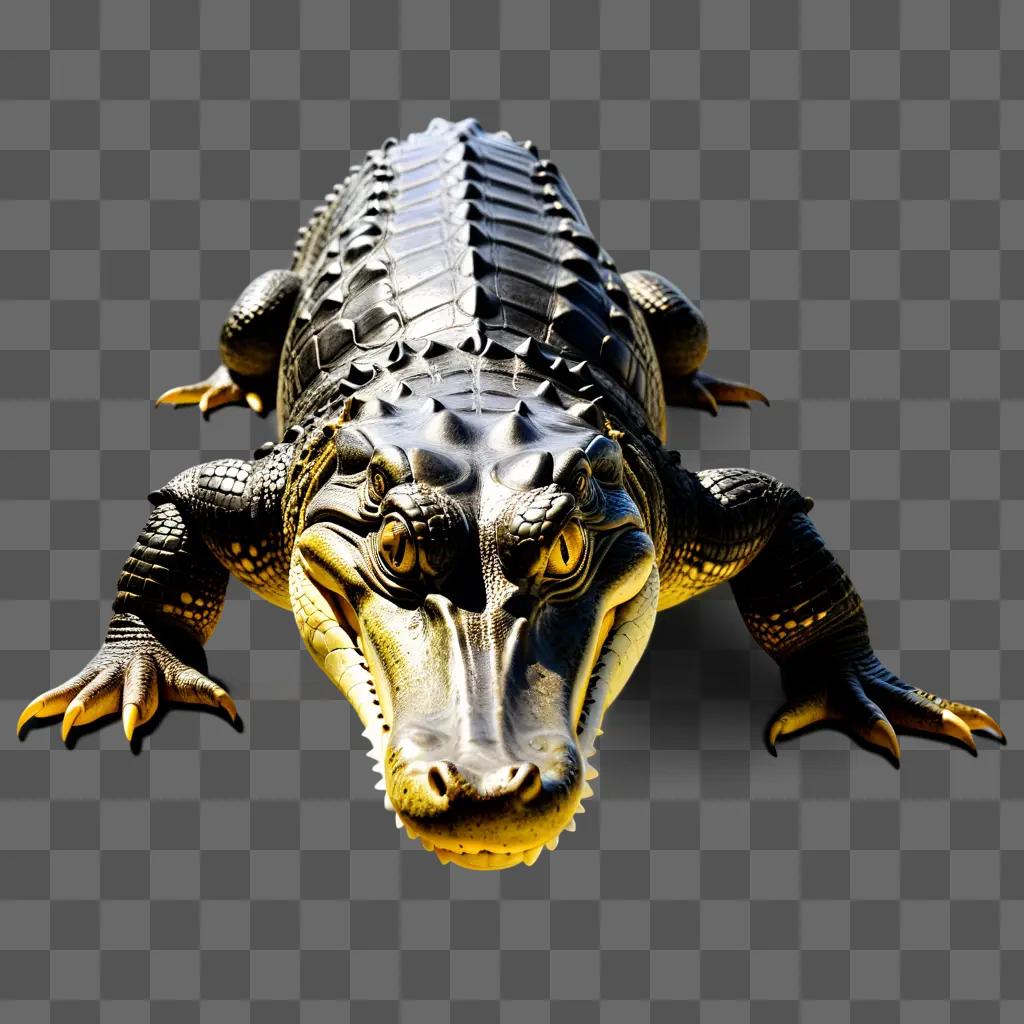 realistic alligator drawing with yellow eyes