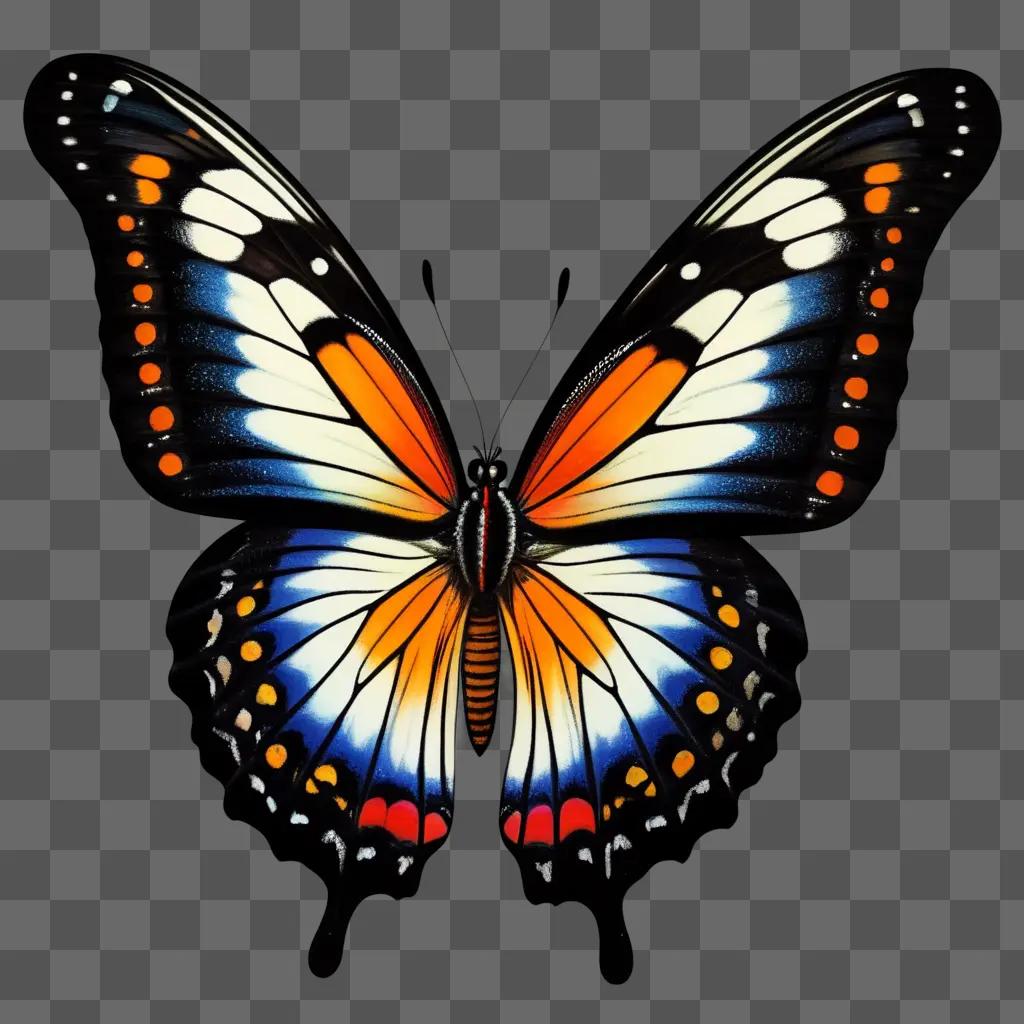 realistic butterfly drawing of a monarch butterfly