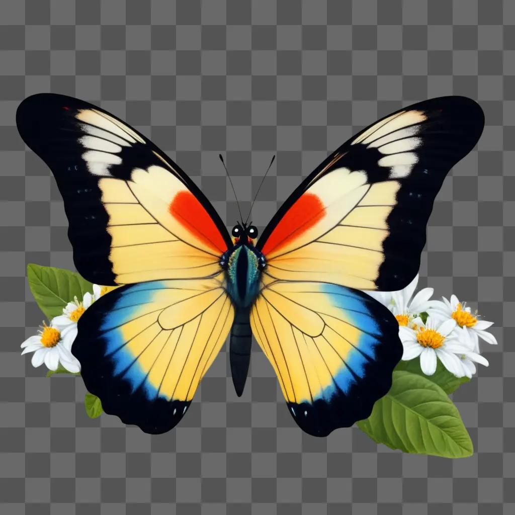 realistic butterfly drawing with vibrant colors and details