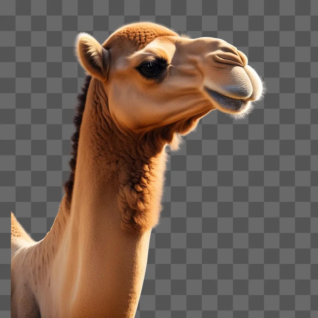 realistic camel drawing against a tan background